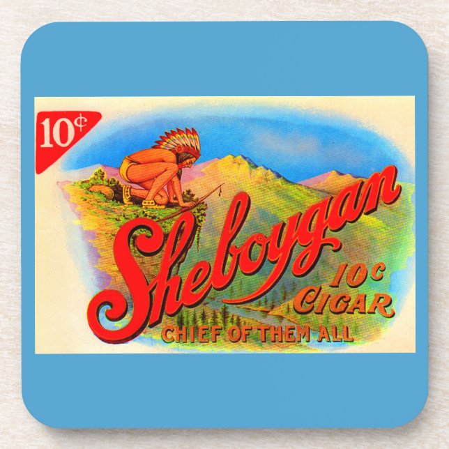 Dessous-de-verre étiquette à cigares Sheboygan dans les années 1920 (Devant)
