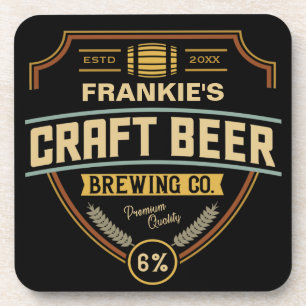 Dessous-de-verre Étiquette de bière artisanal personnalisé brasseri