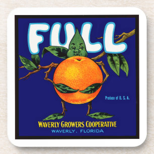 Dessous-de-verre Étiquette des oranges de marque complète