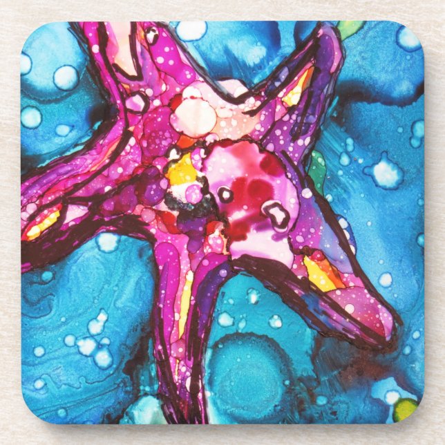 Dessous-de-verre Étoiles de mer brillantes (Devant)
