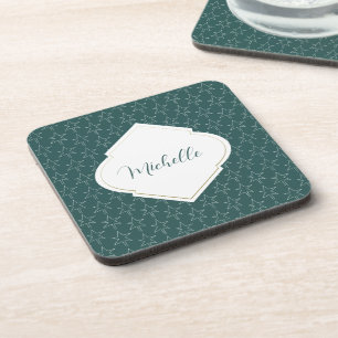 Dessous-de-verre Étoiles de Noël Motif Monogramme Pine Vert