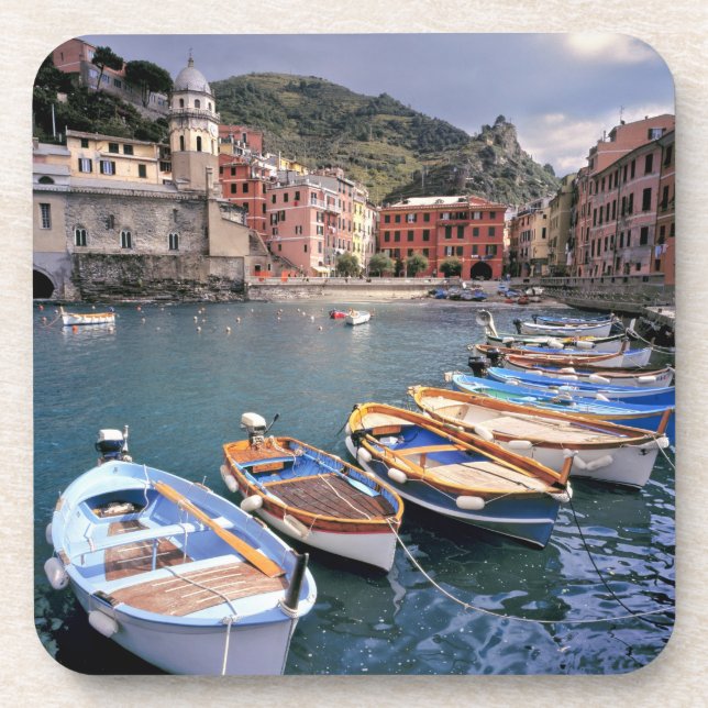 Dessous-de-verre Europe, Italie, Vernazza. Bateaux aux peintures vi (Devant)