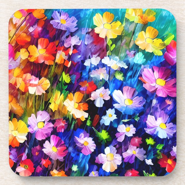 Dessous-de-verre Explosion de Couleurs Florales (Devant)