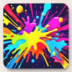 Dessous-de-verre Explosion de peinture radiante