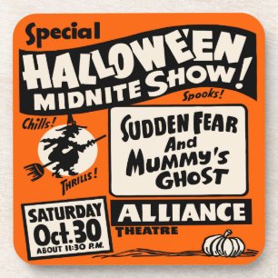 Dessous-de-verre Exposition de Halloween Midnite - affiche vintage