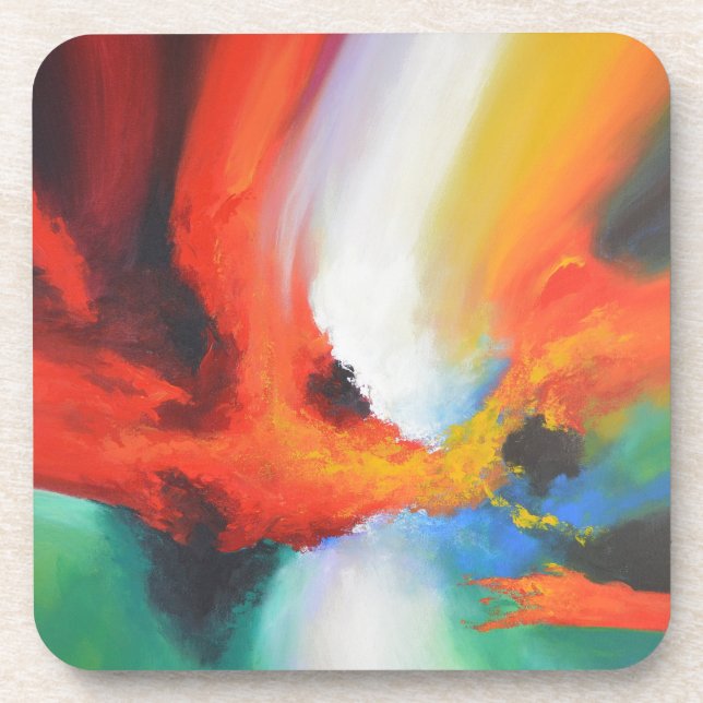 Dessous-de-verre Expressionnisme Abstrait moderne peinture acryliqu (Devant)