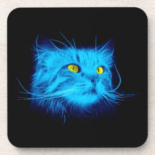 Dessous-de-verre Face de chat bleu