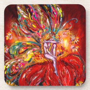 DESSOUS-DE-VERRE FAIRY EN ROUGE