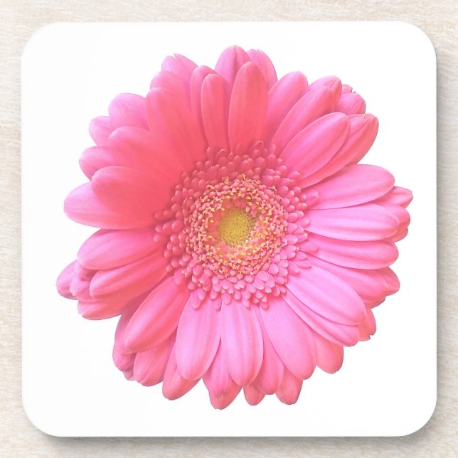 Dessous-de-verre Faisée de gerbera rose (Devant)