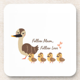 Dessous-de-verre Famille de canards mignons sous-verre en marbre