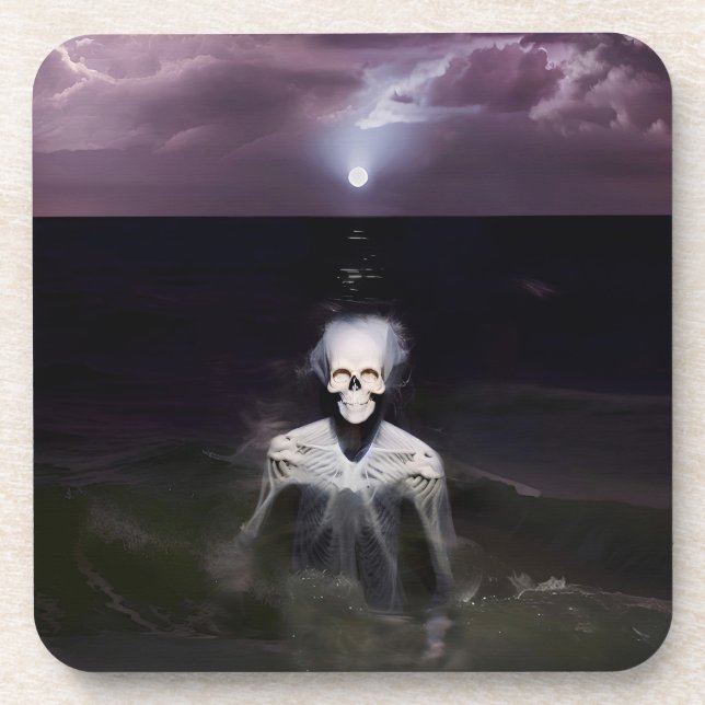 Dessous-de-verre Fantôme en mer - Peinture à l'huile (Devant)