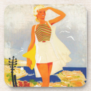 Dessous-de-verre Fashion Girl Monte Carlo Beach Voyage