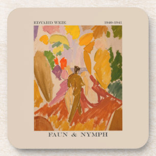 Dessous-de-verre Faune et Nymphe 1941 par Edvard Weie
