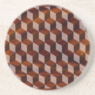 Dessous de verre - Faux bois incrusté