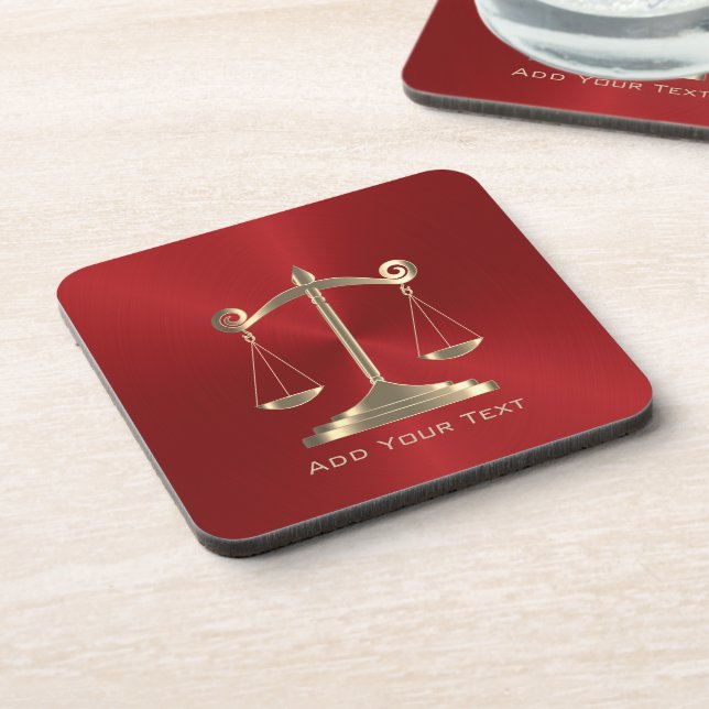Dessous-de-verre Faux Gold et Red Metallic - Avocat (Côté gauche)