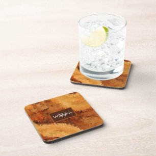 Dessous-de-verre Faux Noyer Raciné Monogrammé