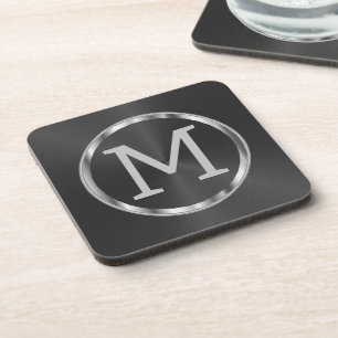 Dessous-de-verre Faux Silver sur un Black Metallic