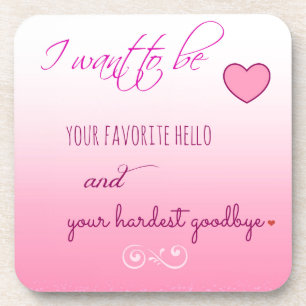 Dessous-de-verre "Favorite Hello" Valentine Cork Coasters