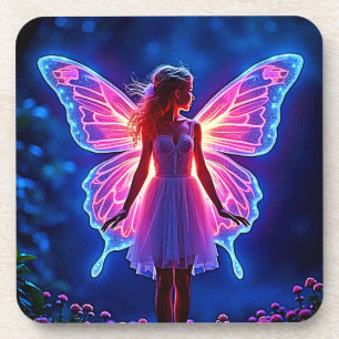 Dessous-de-verre Fée de papillon mystique éclatante
