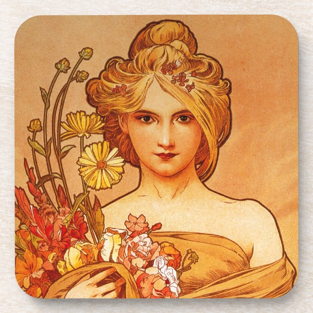 Dessous-de-verre Femme avec Oragna Bouquet (Devant)