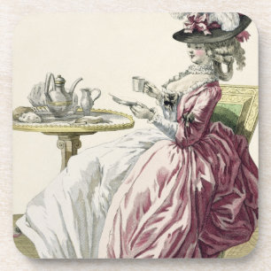 Dessous-de-verre Femme élégante dans une robe "un l'Anglaise" C