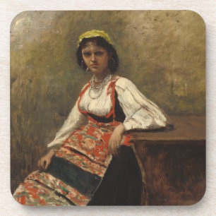 Dessous-de-verre Femme italienne (La Morieri) par Corot