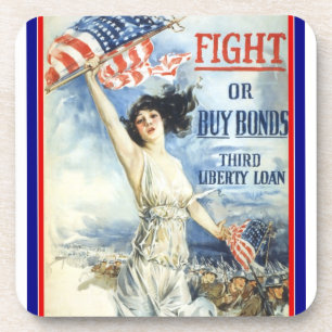 Dessous-de-verre Femme patriotique vintage avec affiche d'art du dr