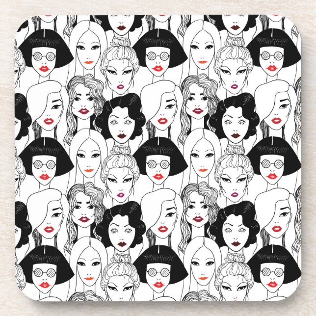 Dessous-de-verre Femmes avec le motif de rouge à lèvres (Devant)