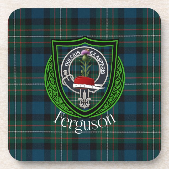 Dessous-de-verre Ferguson Scottish Clan Tartan & Crest (Devant)