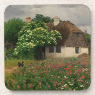 Dessous-de-verre Ferme avec Fleurs de prairie