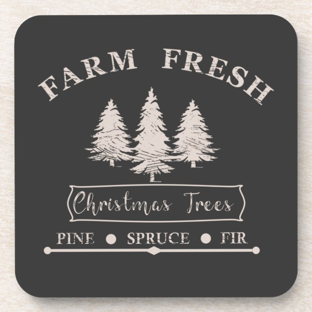 Dessous-de-verre Ferme des arbres de Noël frais (Devant)