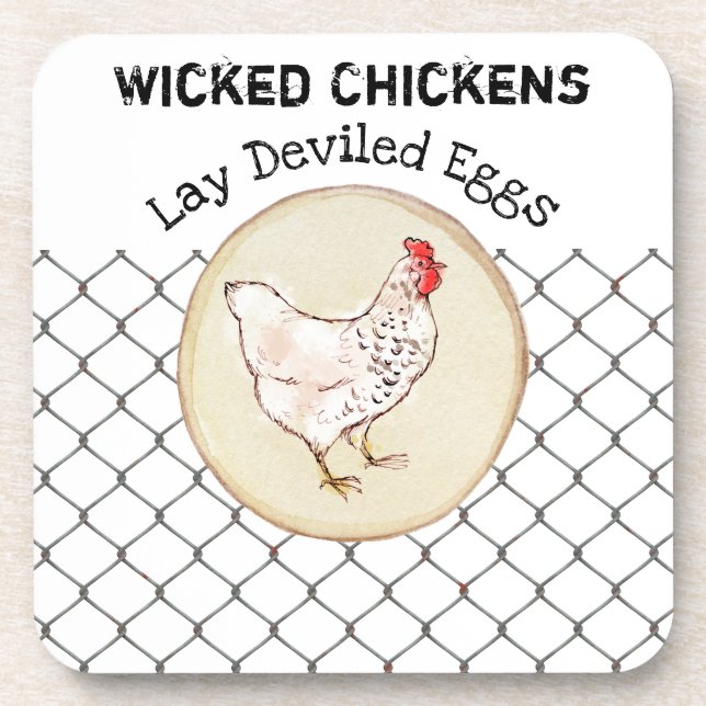 Dessous-de-verre Ferme minable rustique de poulet de nouveauté (Devant)