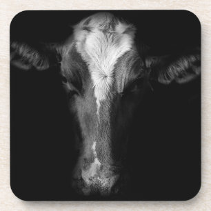 Dessous-de-verre Fermes   Tête de vache B&W