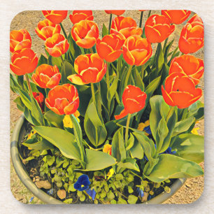Dessous-de-verre Festival floral moderne des tulipes