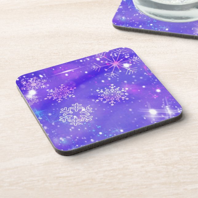 Dessous-de-verre Festive Violet Fête Fête Fête de Noël (Côté gauche)