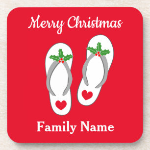 Dessous-de-verre Fête de Noël personnalisée en juillet