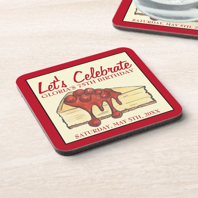 Dessous-de-verre Fêtons l'anniversaire du dessert au fromage à la c (Côté gauche)