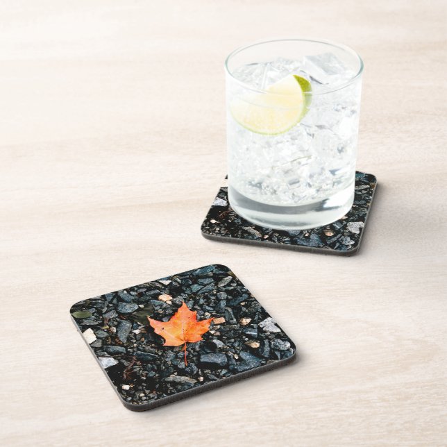 Dessous-de-verre Feuille orange (Côté Droit)