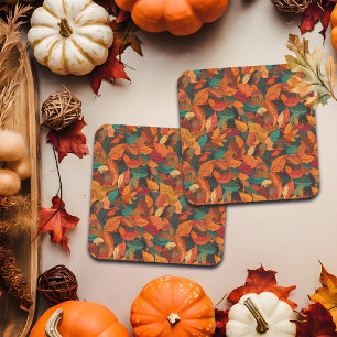 Dessous-de-verre Feuilles d'automne colorées