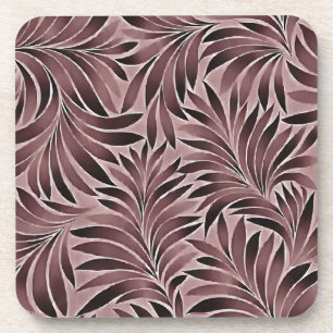 Dessous-de-verre Feuilles Polies Dans Des Roses Rouge Rubis Profond