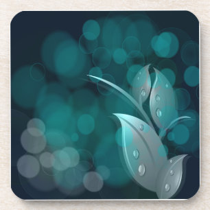 Dessous-de-verre Feuilles turquoise Bokeh
