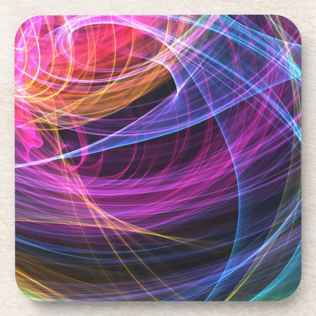 Dessous-de-verre Feux Abstraits arc-en-ciel vortex (Devant)