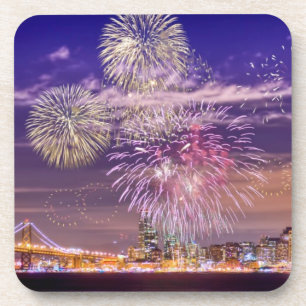 Dessous-de-verre Feux d'artifice de nouvelle année de San Francisc