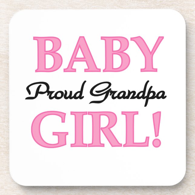 Dessous-de-verre Fier Grand-Père Bébé Cadeaux Fille (Devant)