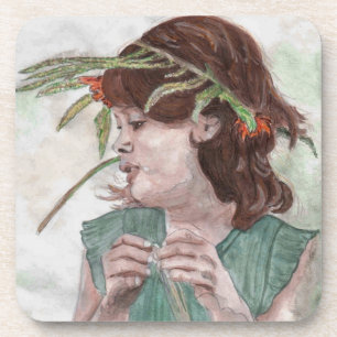 Dessous-de-verre Fille de guirlande par Theresa Hartman