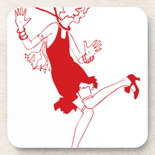 Dessous-de-verre fille rouge