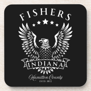 Dessous-de-verre Fishers comté de Hamilton Indiana aigle vintage