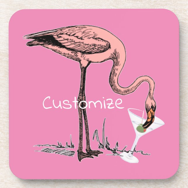 Dessous-de-verre Flamant rose Boire Martini Thunder_Cove (Devant)