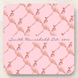 Dessous-de-verre Flamant rose rose - Barres de boisson personnalisé