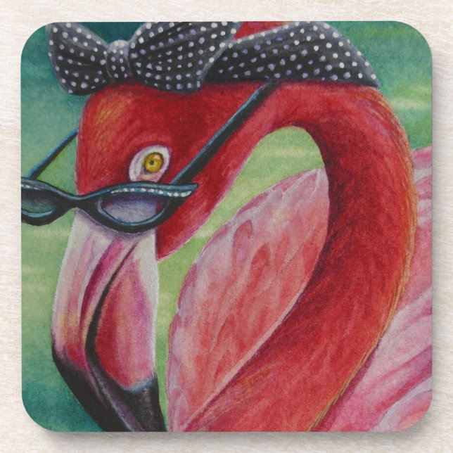 Dessous-de-verre Flamant rose rose glamour (Devant)